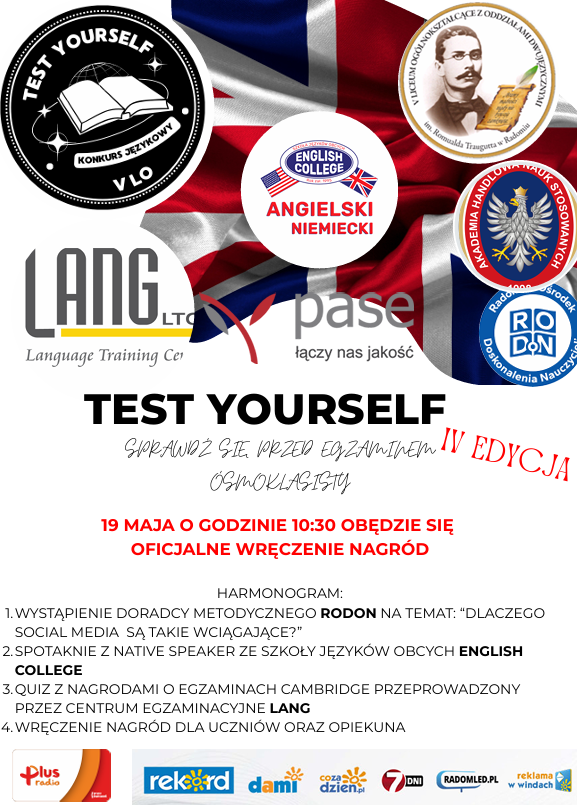TEST YOURSELF – SPRAWDŹ SIĘ PRZED EGZAMINEM ÓSMOKLASISTY! - WYNIKI IV Edycji
